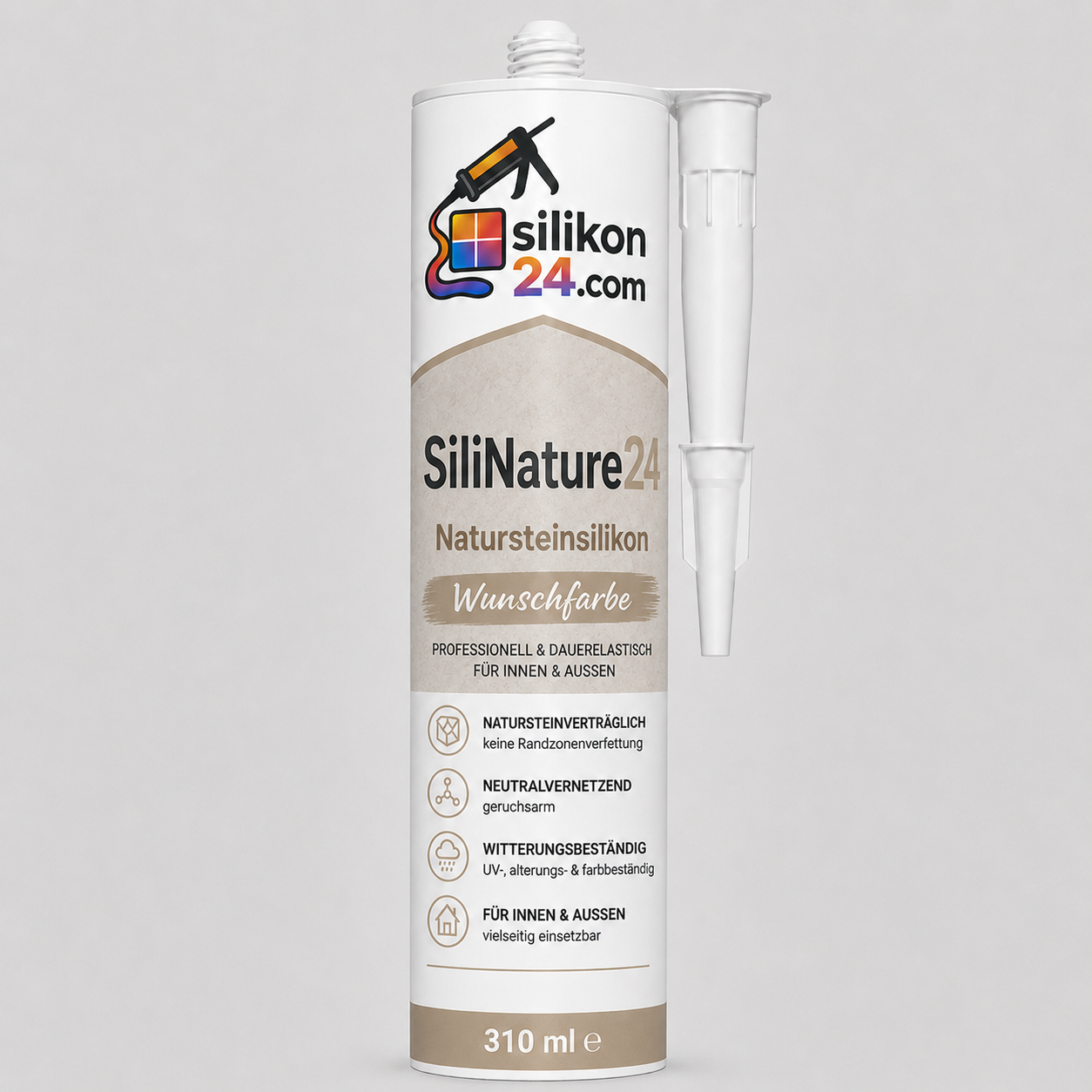 Natursteinsilikon Wunschfarbe nach RAL, NCS, RAL Design, Farbfächer & Muster – Silinature24 310 ml