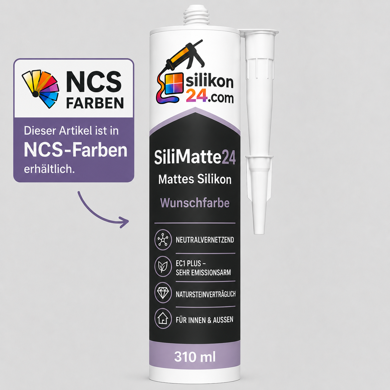 Mattes Silikon nach NCS Farbe – Silimatte24 310 ml