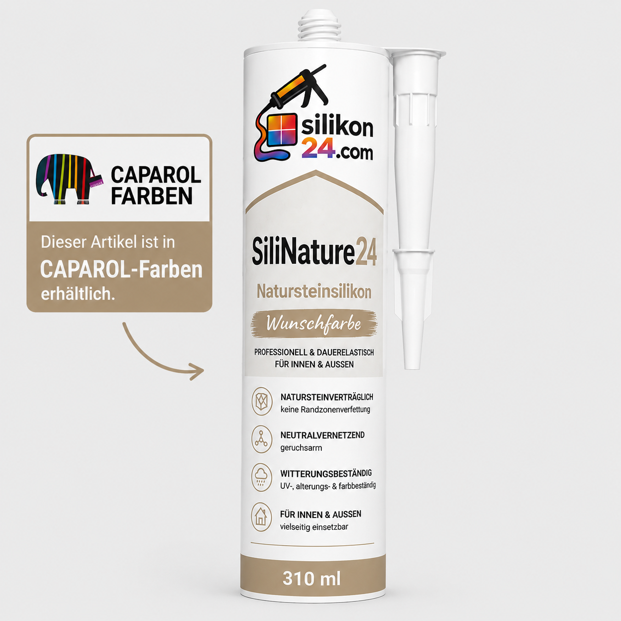 Natursteinsilikon nach Caparol 3D System Plus – Silinature24 310 ml