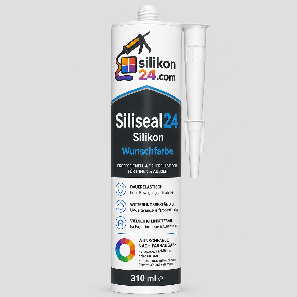 Silikon Wunschfarbe nach RAL, NCS, RAL Design, Farbfächer & Muster – Siliseal24 310 ml