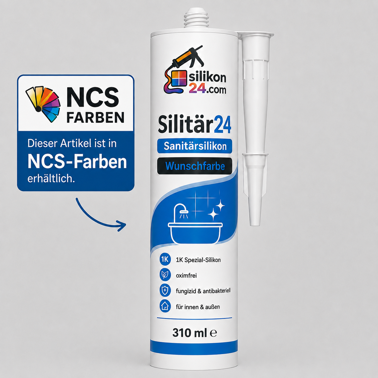 Sanitärsilikon nach NCS Farben – Silitär24 310 ml