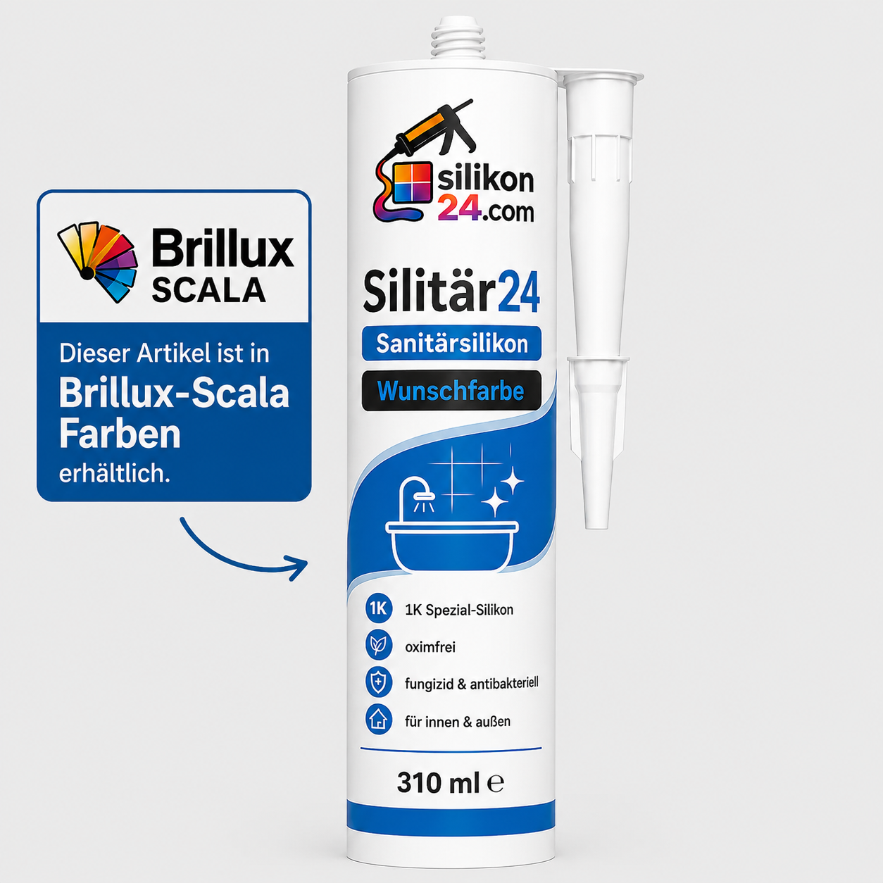 Sanitärsilikon nach Brillux Scala Farben – Silitär24 310 ml
