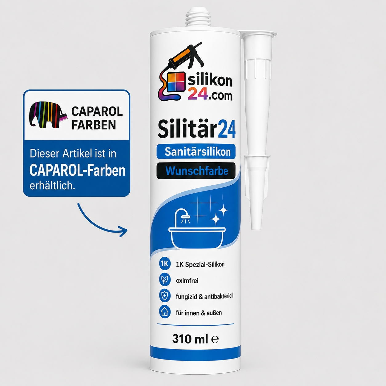 Sanitärsilikon nach Caparol 3D System Plus – Silitär24 310 ml